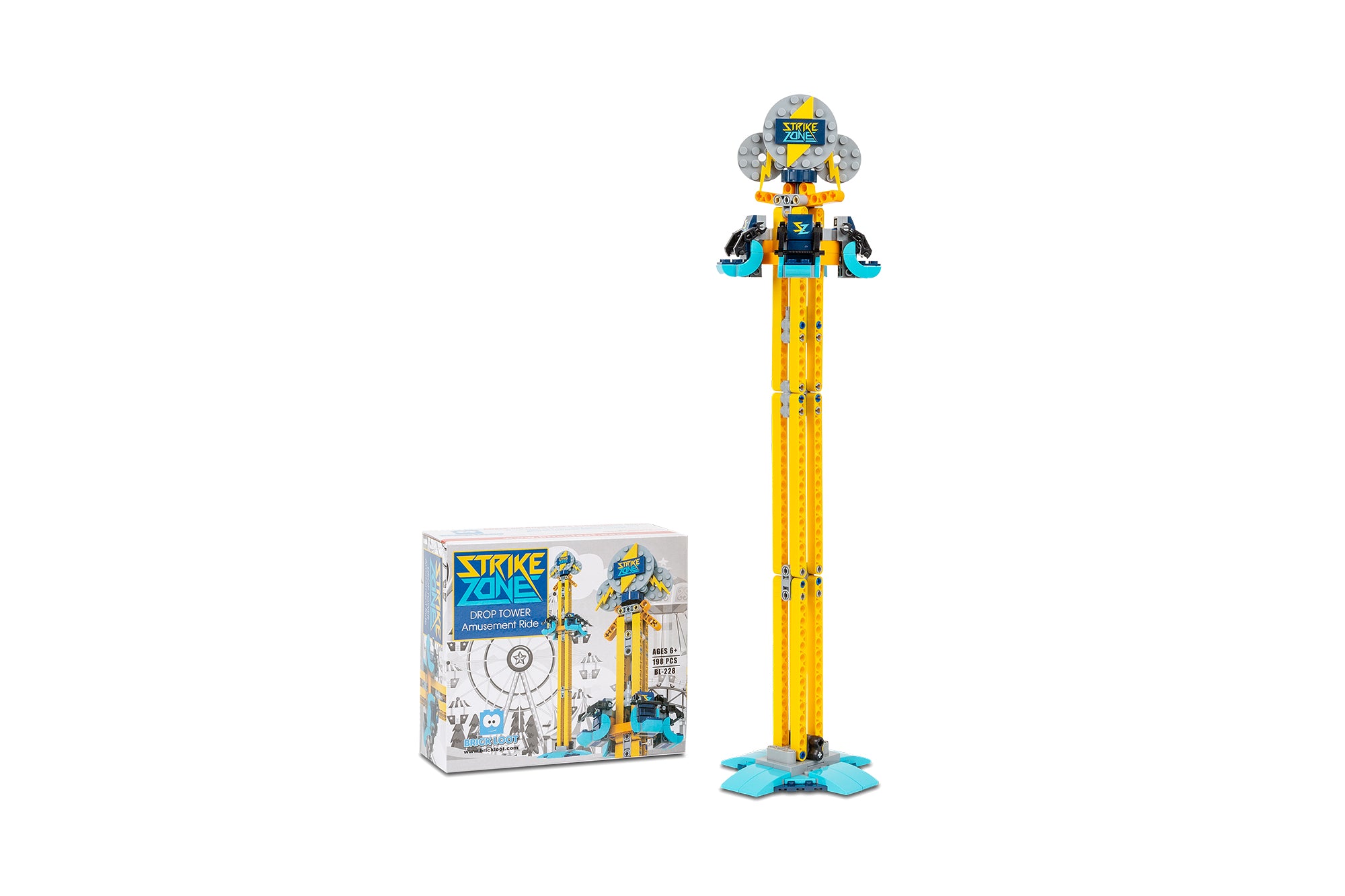 Strike Zone Drop Tower Amusement Ride Brick Set