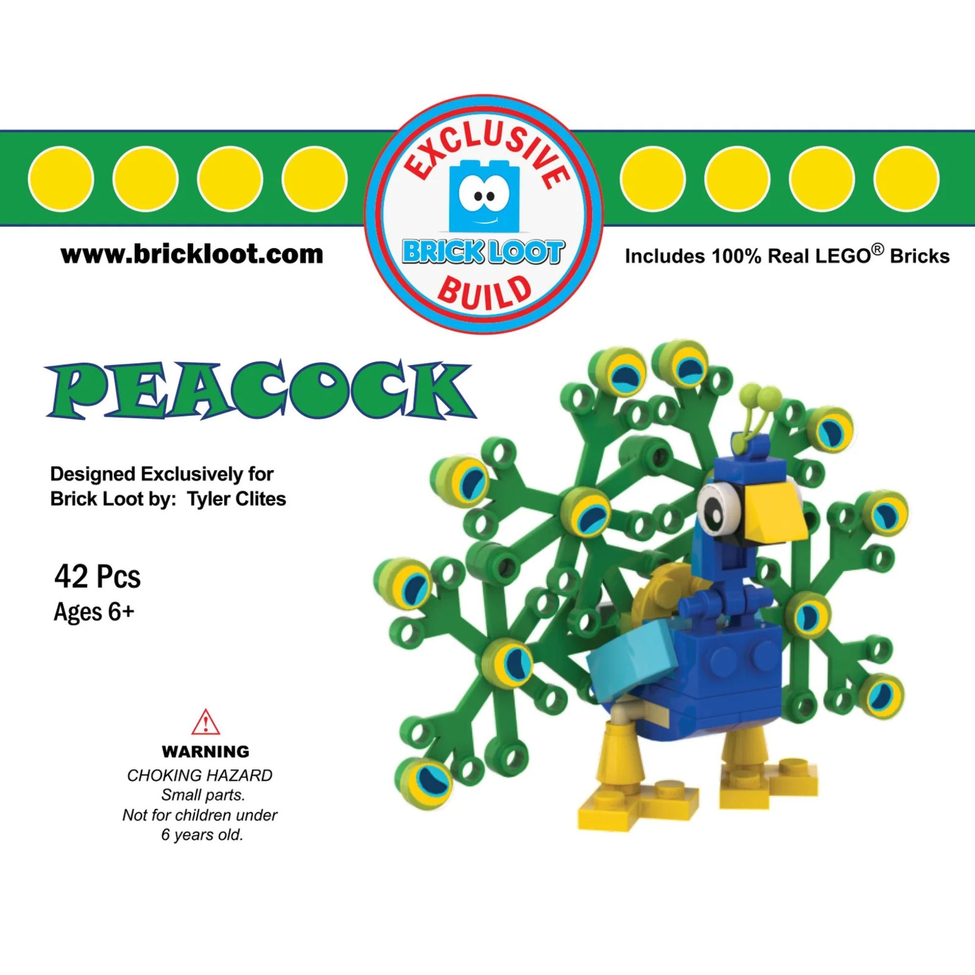 Exclusive Brick Loot Build Peacock – 100% LEGO Bricks