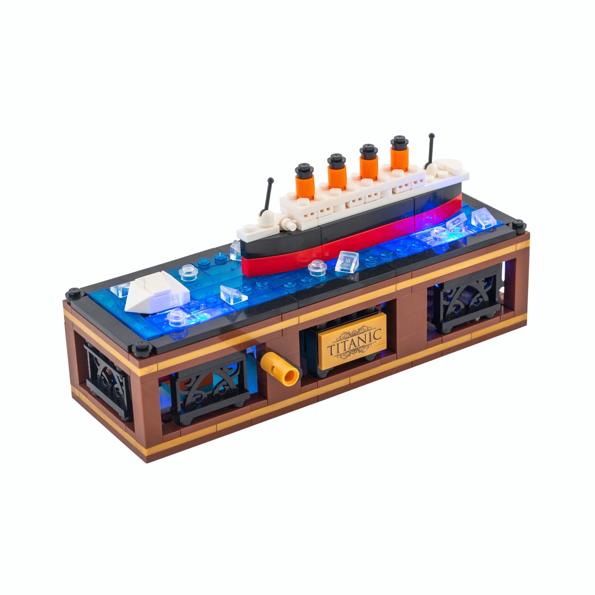 Moving Titanic Ship Brick Set - with LED Light Kit