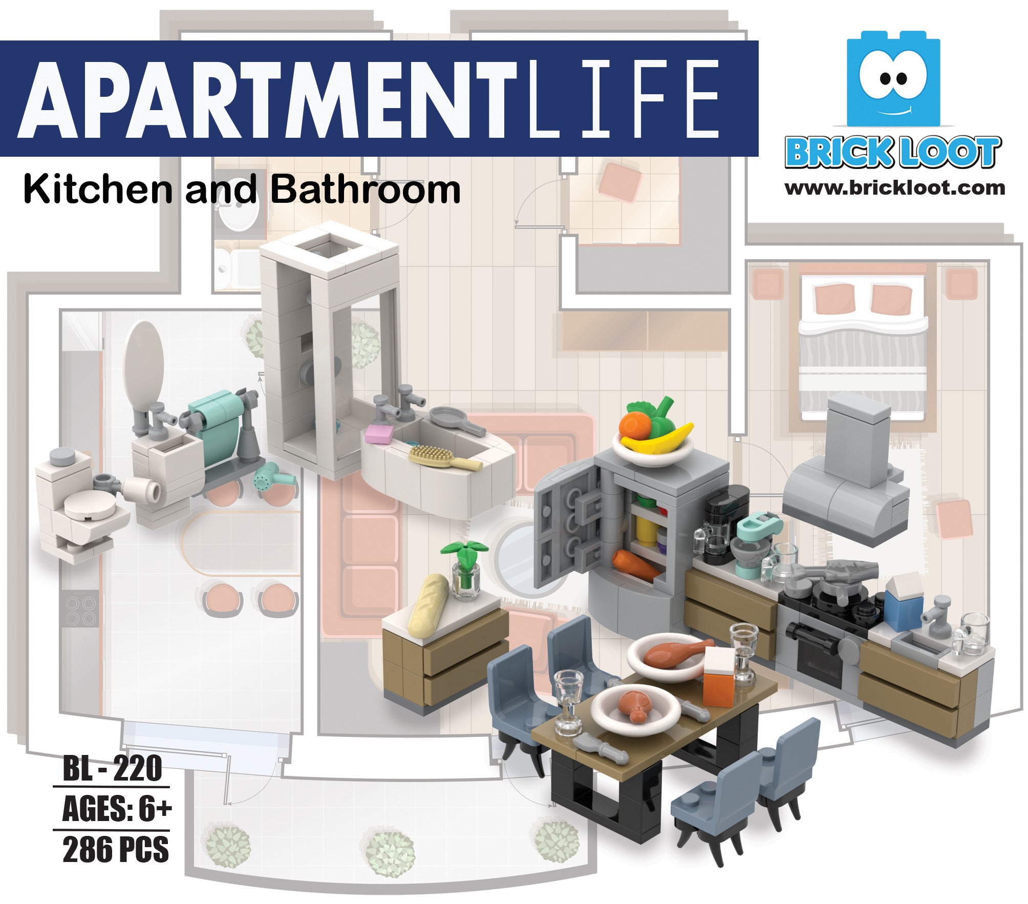 Kitchen & Bathroom Furniture - Apartment Life Brick Set