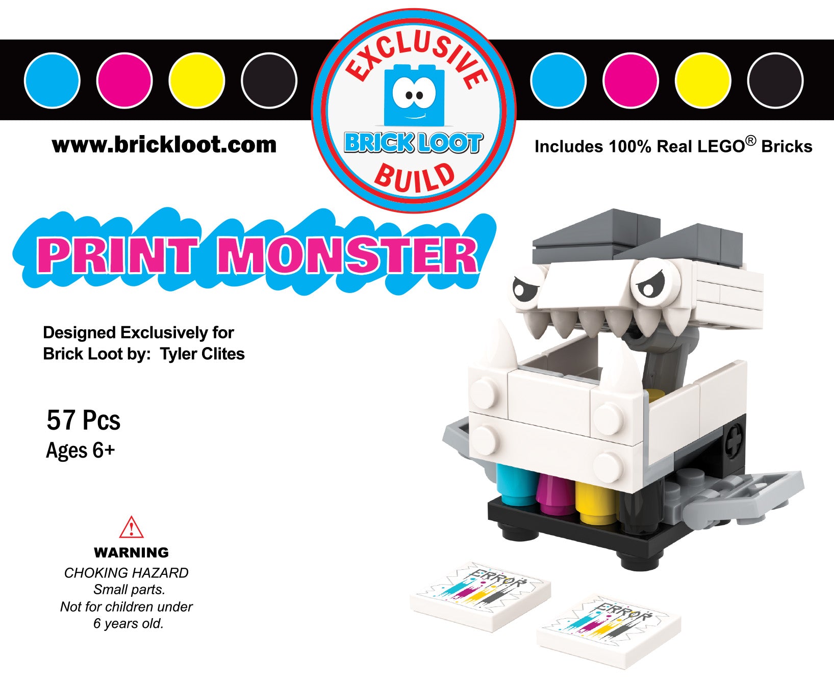 Exclusive Brick Loot Build Print Monster – 100% LEGO Bricks