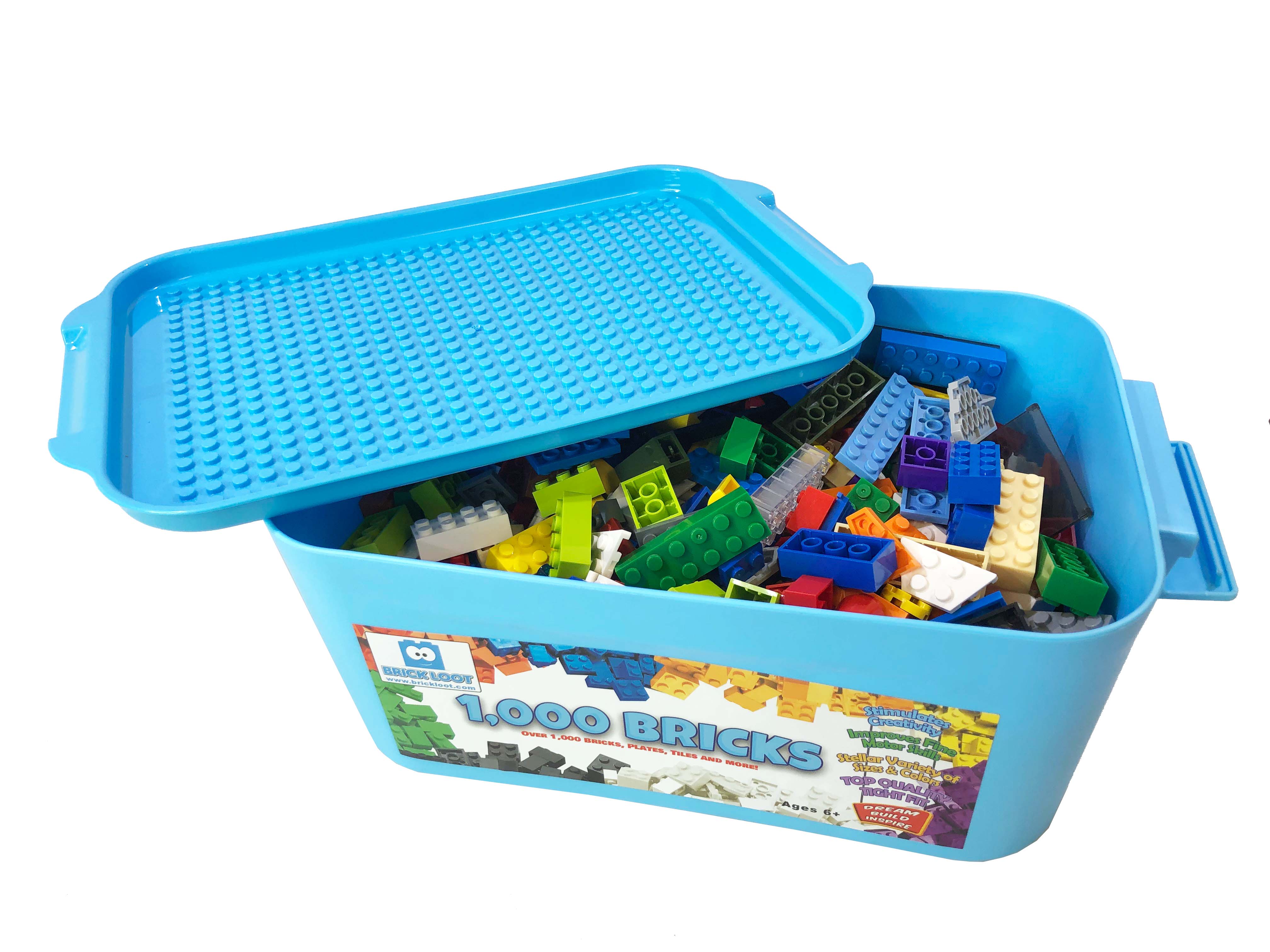 Brick Loot 1000 Pack of Bulk COMPATIBLE Bricks with storage bin Fits