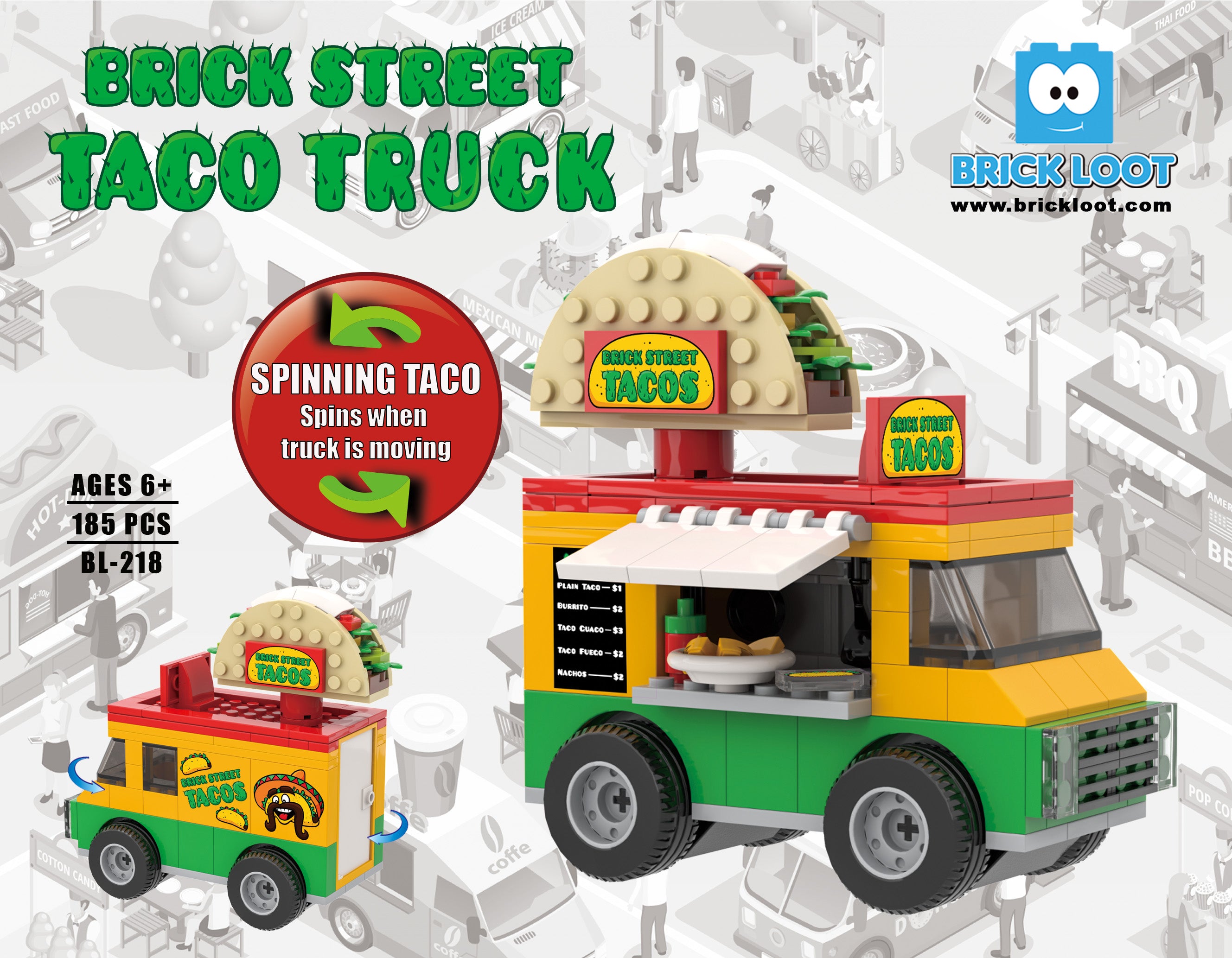 Brick Street Taco Truck Brick Set