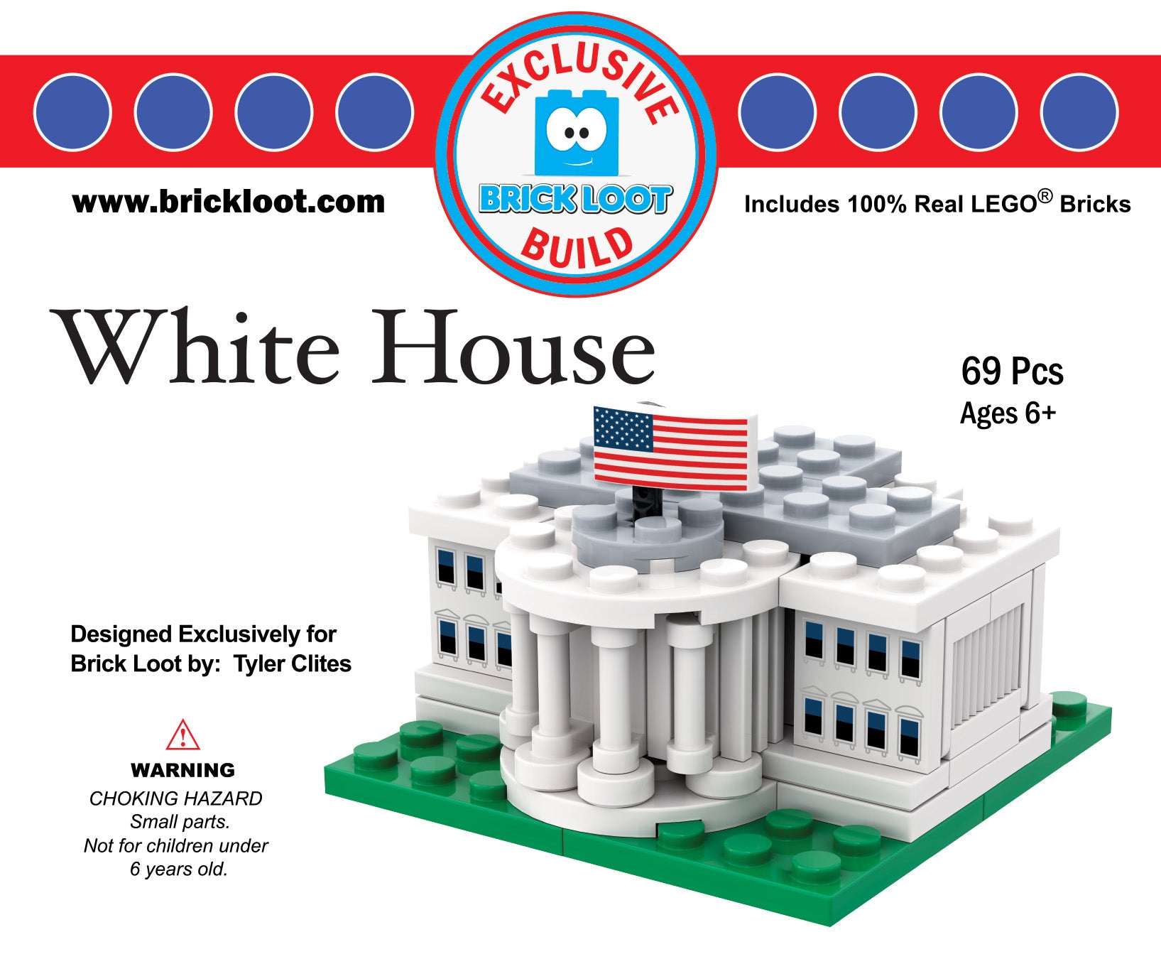 Exclusive Brick Loot Build White House  – 100% LEGO Bricks