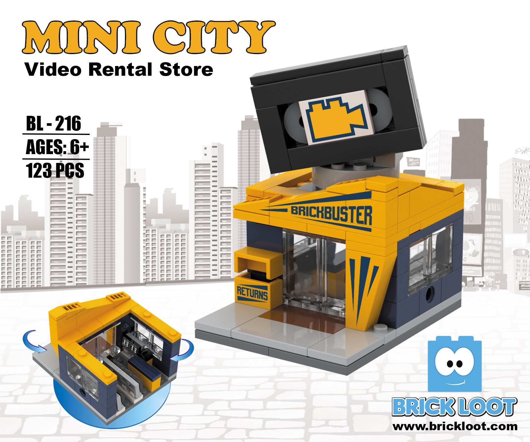 Mini City - Video Rental Store Brick Set